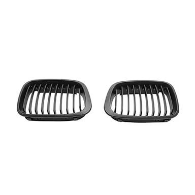BimmerWorld Matte Black Front Grilles — E46 Sedan/Wagon Pre-Facelift 1999-2001